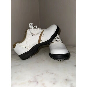Footjoy Golf Shoes Womens White Brown E Comfort Lace Up  Size 5 1/2M